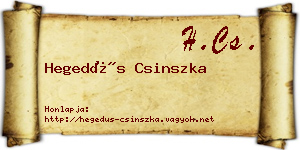 Hegedűs Csinszka névjegykártya